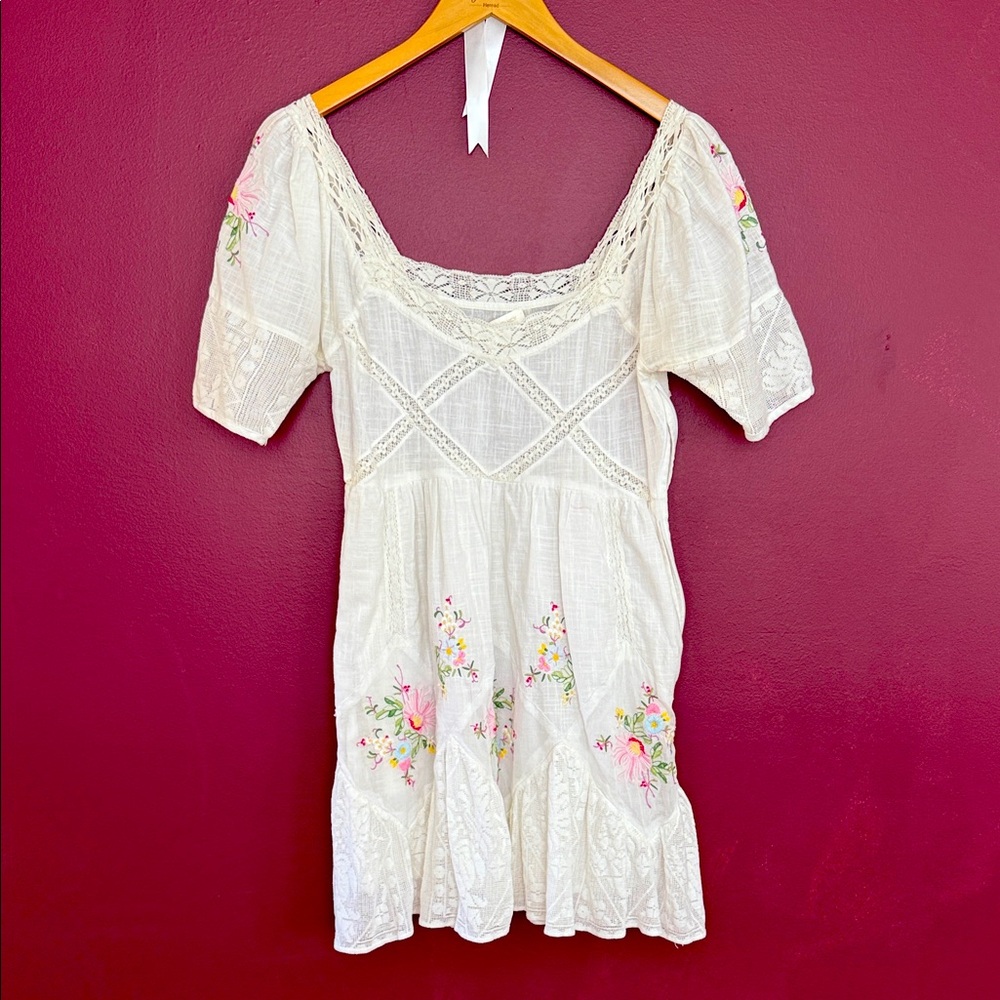 Love Shack Fancy Embroidered White Dress